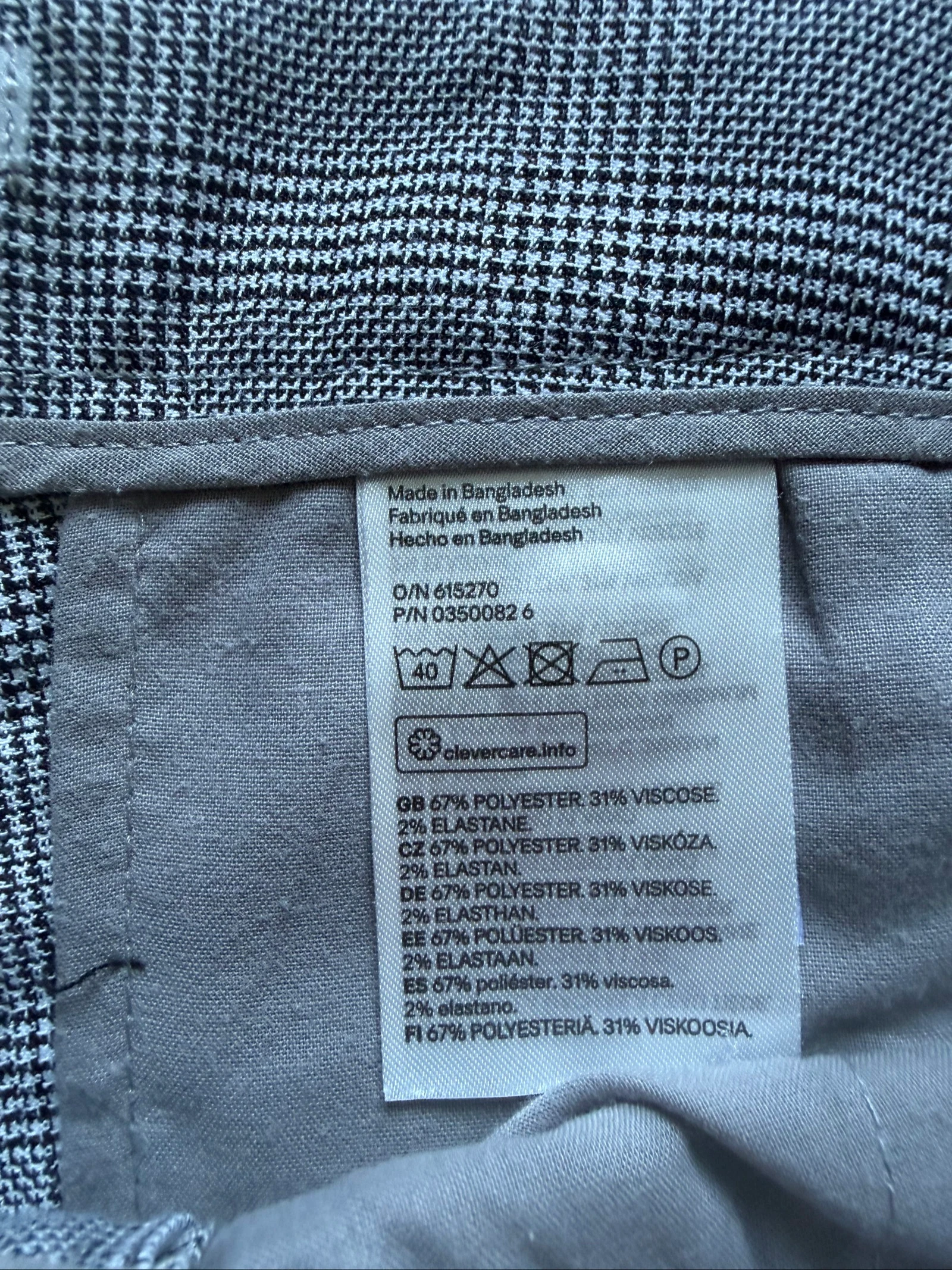 Calça xadrez cinza H&M tamanho 36 P – photo 9